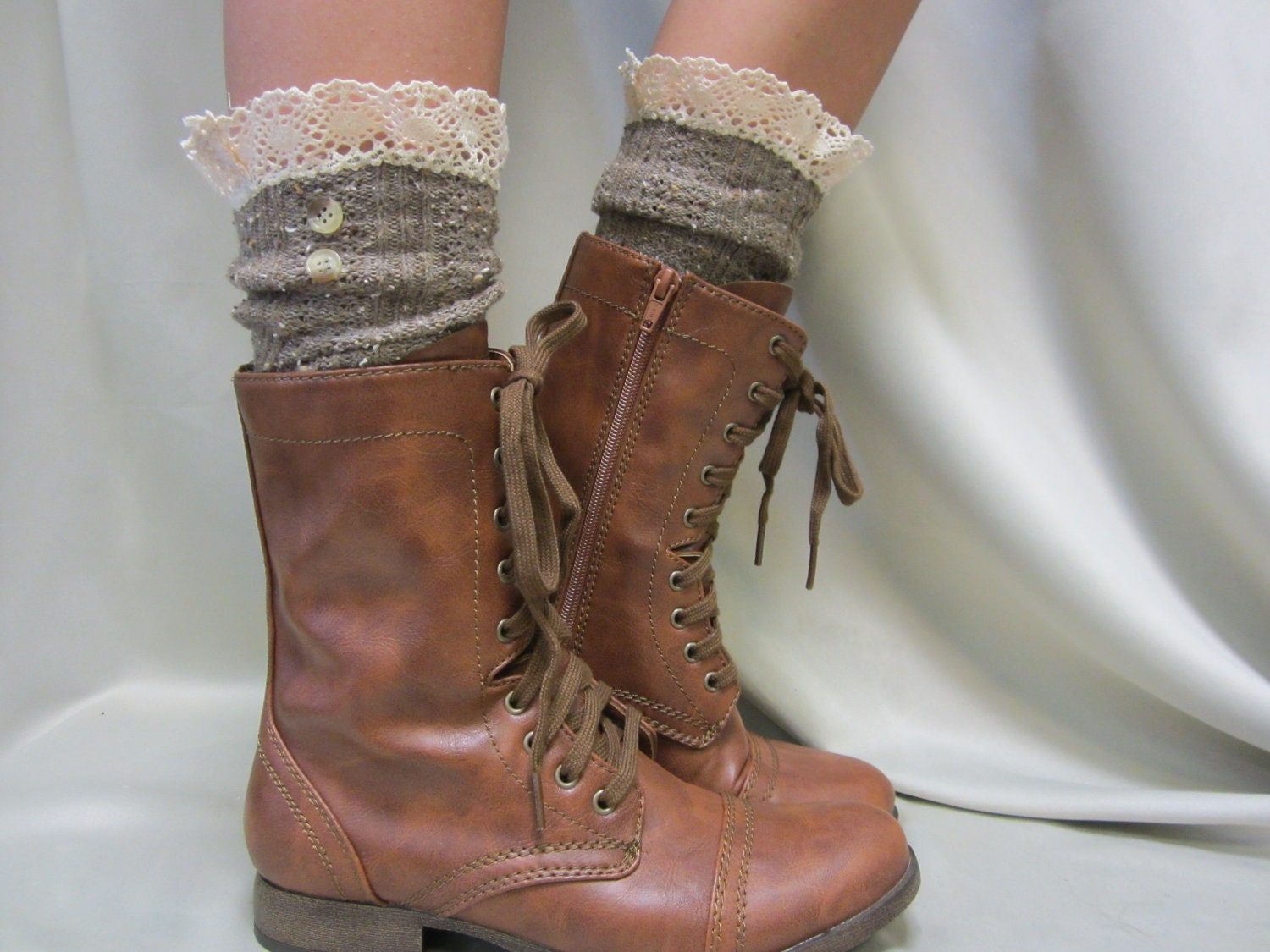 Socks lace boot socks boot socks combat boot socks womens boot socks cowboy boot socks NORDIC LACE Brown Catherine Cole Studio SLX1B