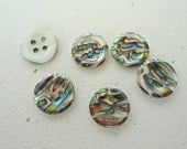 Czech Irregular Pattern Finish Mother of Pearl 13mm Four Holes Buttons - 6 Pieces - MOPB2