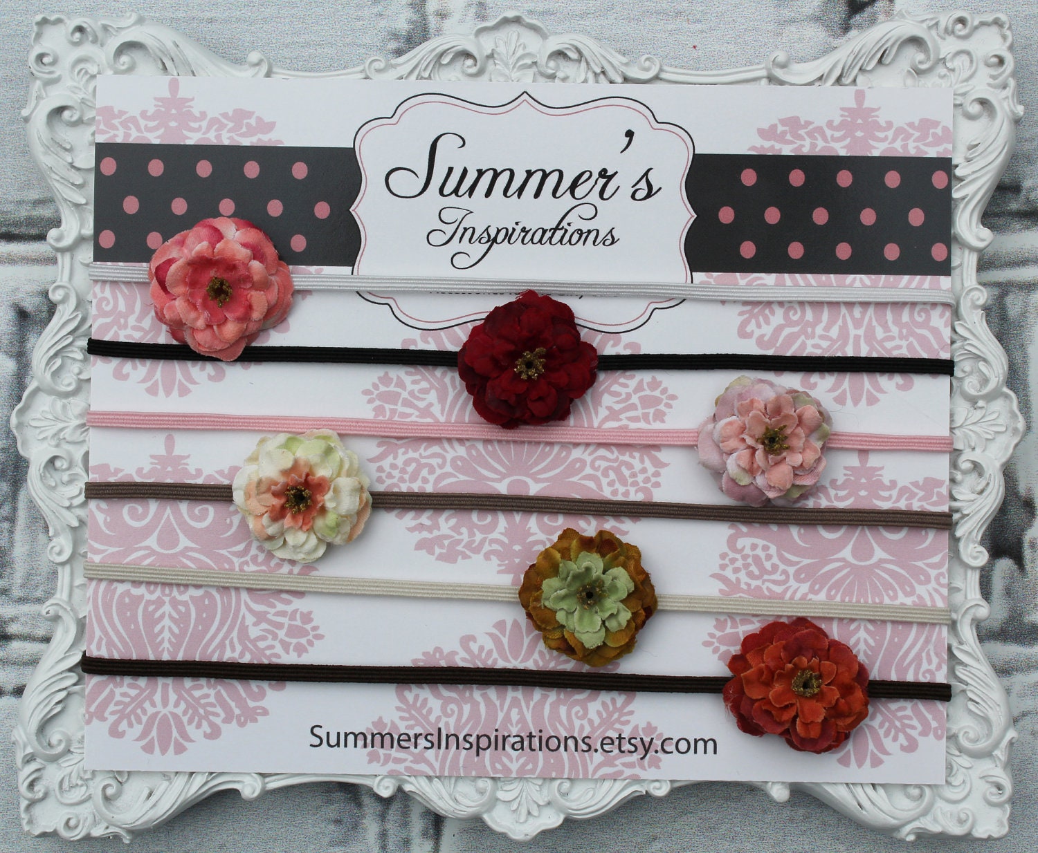 Newborn headbands - Baby Flower Headbands - Baby Headbands - 6 Tiny Rose Headbands