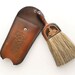 Art Nouveau Hand Tooled Leather Case with Clothing Brush