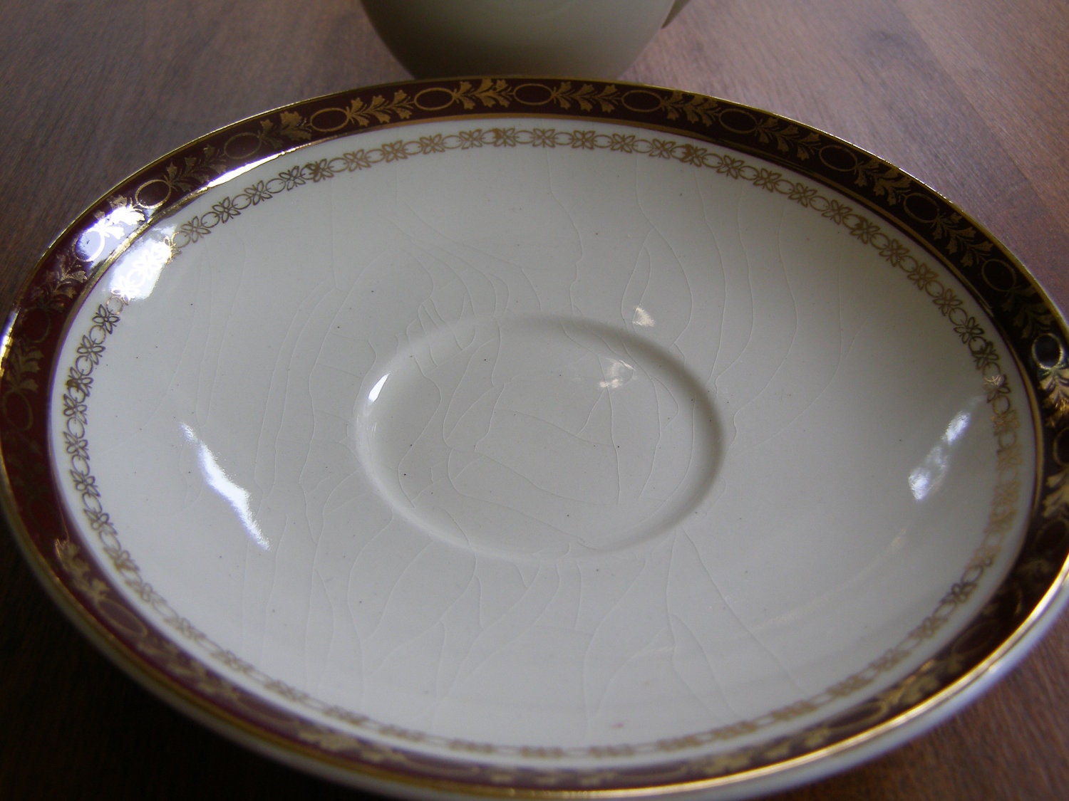 Vintage Alfred Meakin Kingsdale Pattern Maroon Cup & Saucer