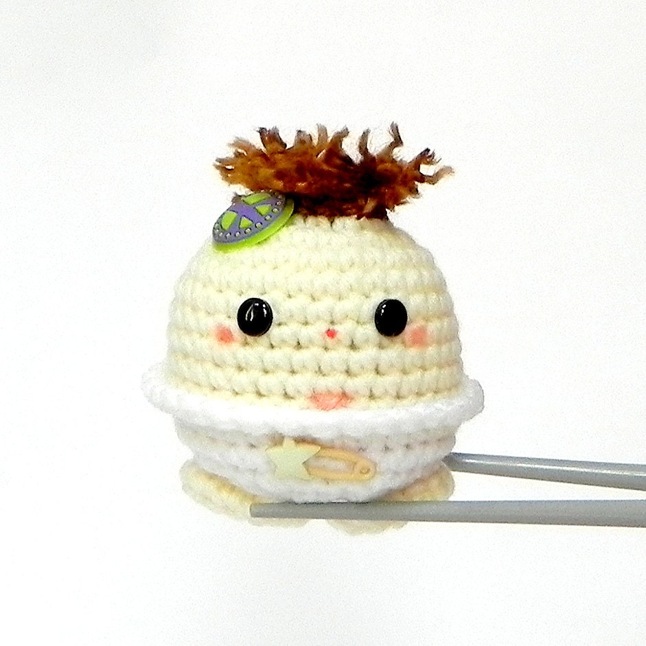 Crocheted Amigurumi - Peace baby MochiQtie - amigurumi doll toy with mochi love