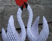 3D white swans -Swan statue-The trumpeter swan- wedding top table decoration, wedding gift or paper anniversary gift