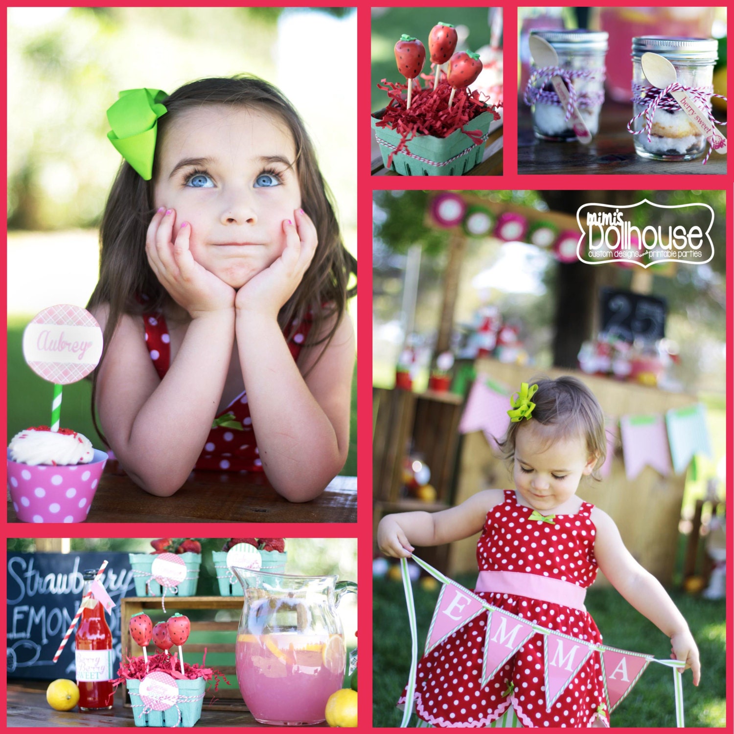 Strawberry Party Decorations- Printable Strawberry Shortcake Birthday Party Decorations- Strawberry Birthday Party PDF/JPEG Il_570xn