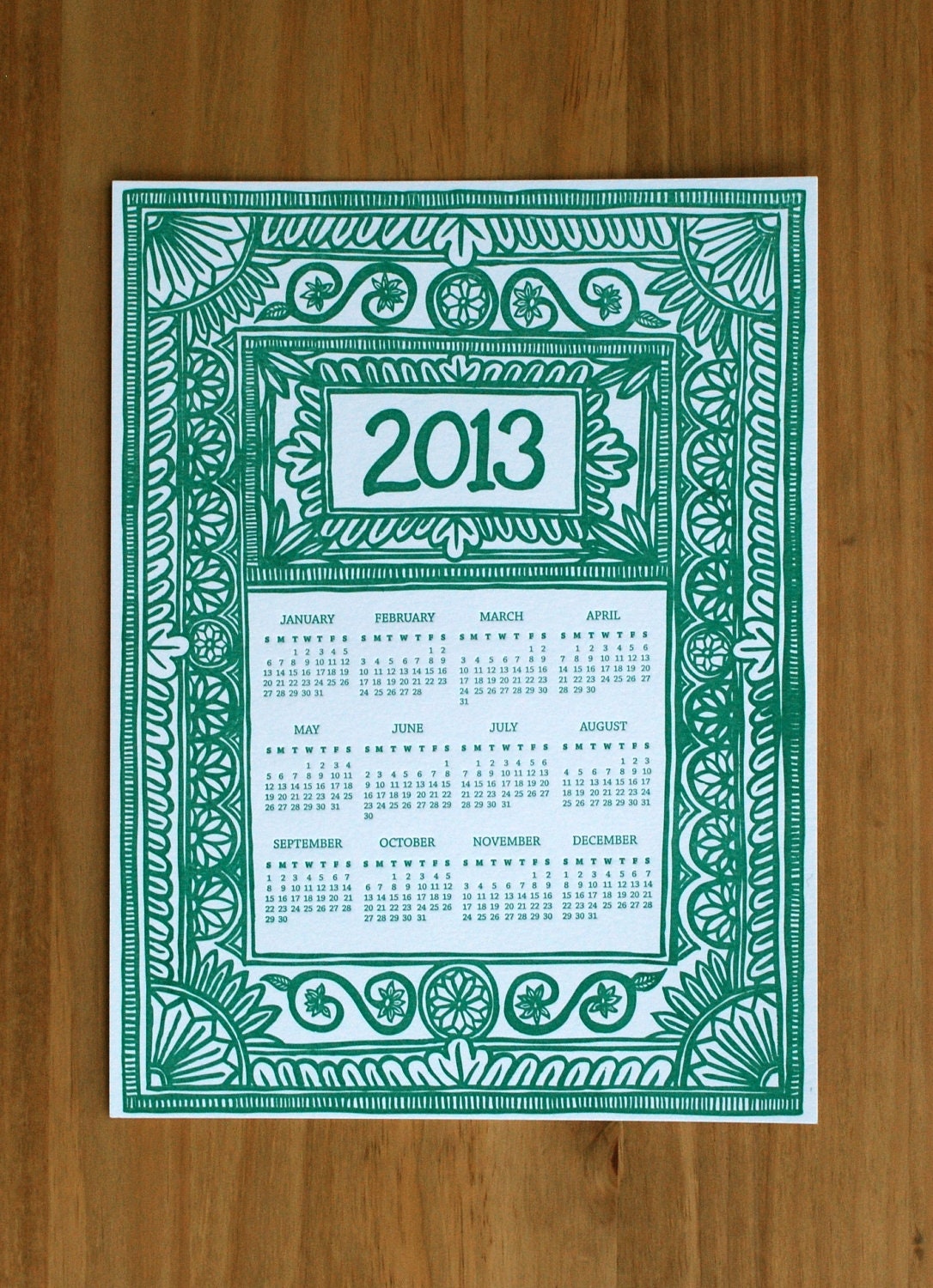 2013 Letterpress Calendar