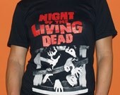 Vintage 1980's Night Of The Living Dead Movie T-Shirt Zombie 80's Tee Shirt George Romero