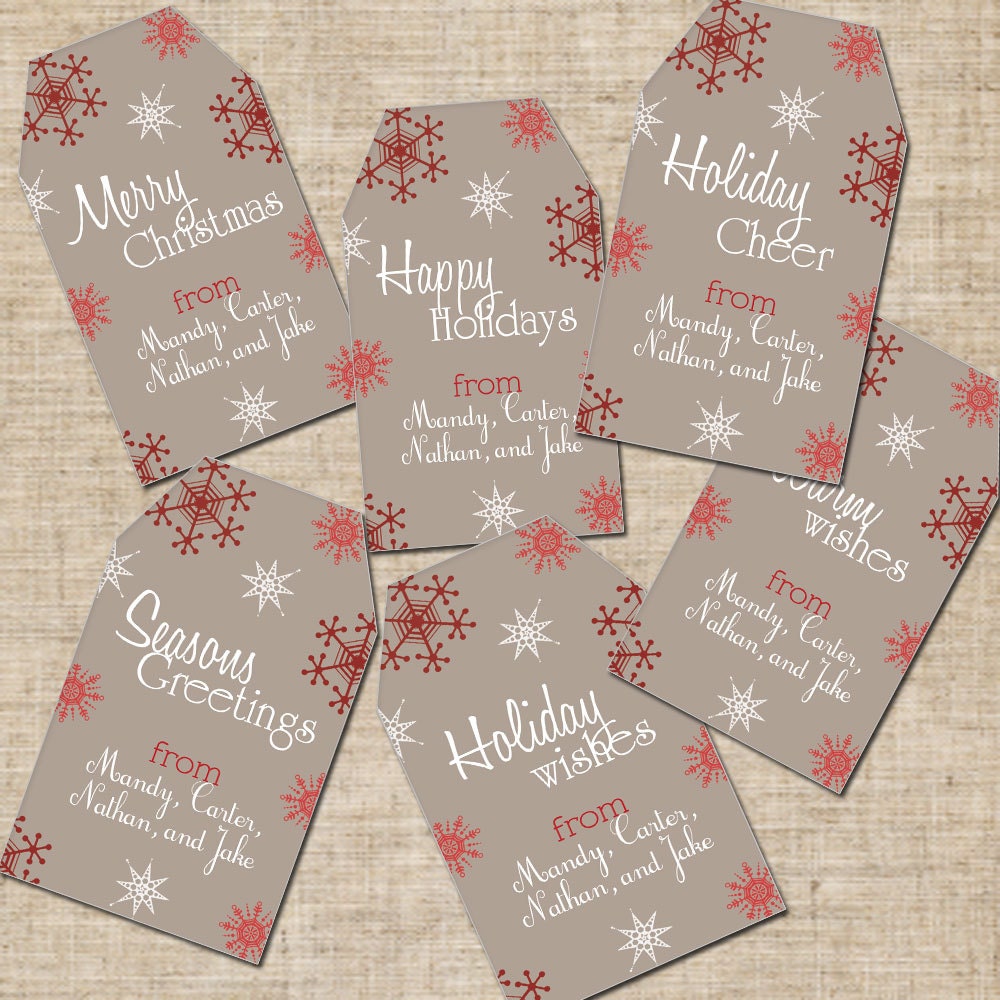 Items Similar To Printable Personalized Christmas Gift Tags 