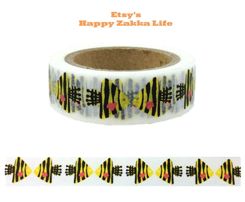 Japanese Washi Masking Tape - Kissing Time - Fish - 11 yards