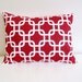 Lumbar Pillow Cover - Red Chain Link. Decorative Pillow - Throw Pillow Cover - Accent Pillow 12 x 18 Inches Red and White