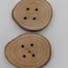 2 Oval Wooden Buttons- Large Button Handmade from Welsh wood, 6cm 1038