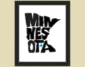I Like Minnesota State Typographical Map Art