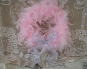 Pink Feather Wreath, Marie Antoinette, Shabby Chic