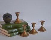 Set of 4 Vintage Brass Candle Holders