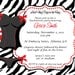 Lingerie and Bachelorette Shower Invite.  Zebra Print Lingerie Shower Invitation