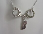 50 Shades Of Grey - Inspired Solid Sterling Silver Handcuffs Masquerade Mask Necklace