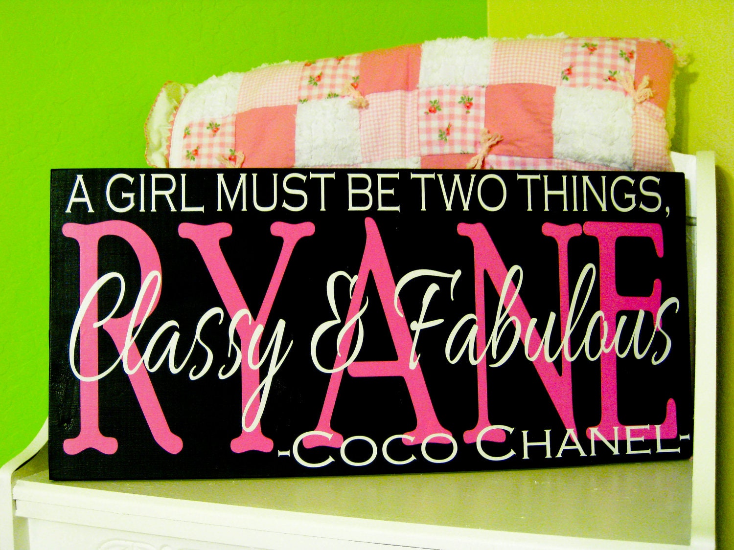 Custom board for little girl- COCO CHANEL quote