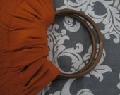 Baby ring sling infant to toddler carrier wrap adjustable ORANGE base gray damask   tail one open  pocket
