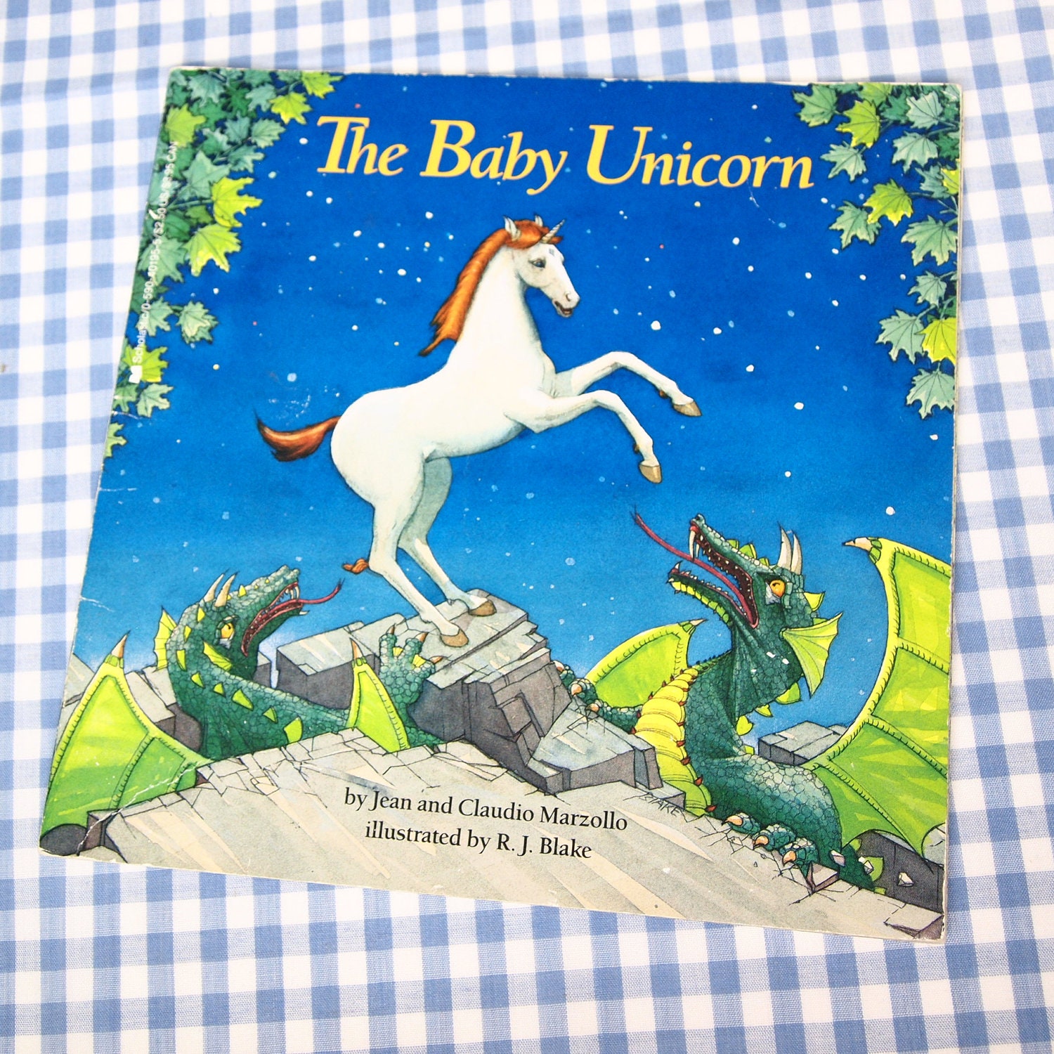 the baby unicorn vintage 1987 activity by vintagebookbazaar
