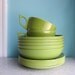 Avocado Green Melamine Dishes Vintage 1960's