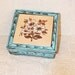 Shabby Chic VintageTurquoise white & Brown Hand Painted Distressed Jewelry Box