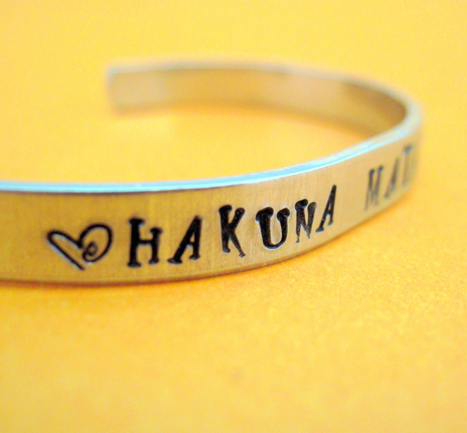 Hakuna Matata - Disney Lion King Bracelet - Hand Stamped Aluminum Cuff - customizable