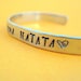 Hakuna Matata - Disney Lion King Bracelet - Hand Stamped Aluminum Cuff - customizable