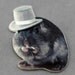 Refrigerator Magnet Gerbil Wearing A Gray Top Hat Shrink Plastic