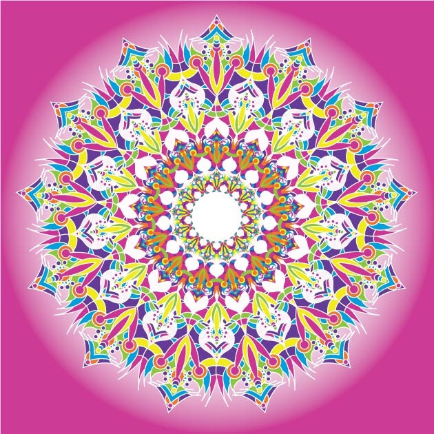 Candied Kaleidoscope (8" x 8" brightly colored geometric digital art print)