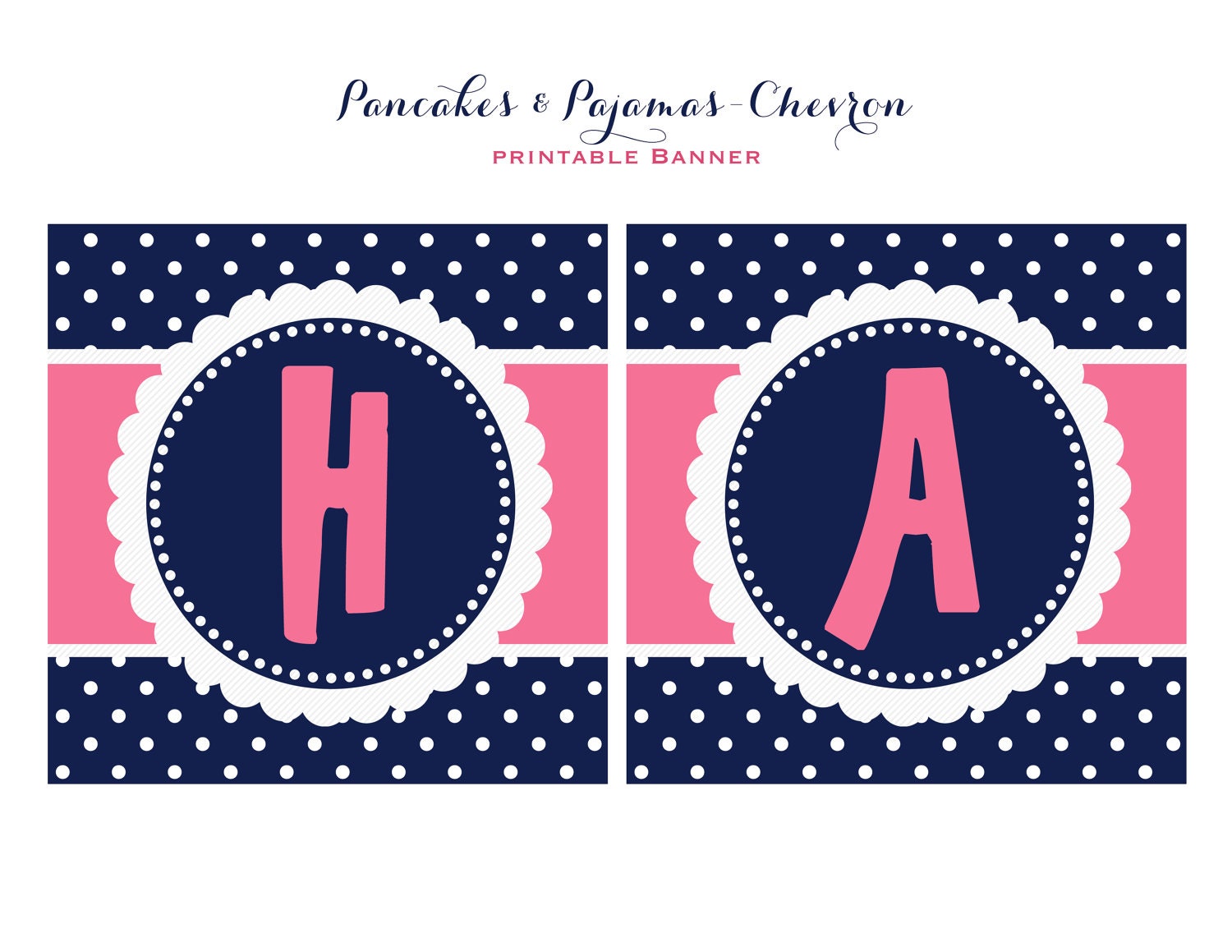 CHEVRON Pancakes & Pajamas BANNER-Printable - As Seen on Amy Atlas Events Il_570xn