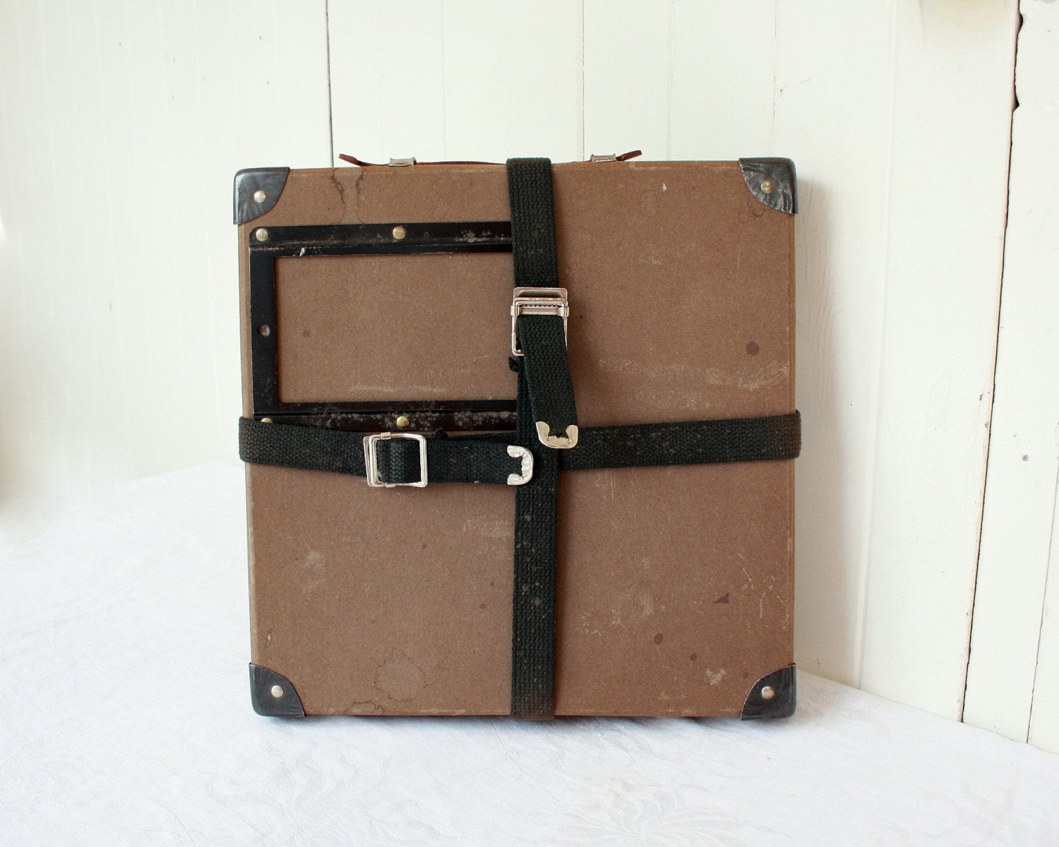 Vintage Film Reel Shipping Box with Straps, Mailing Box, Storage Box, Home Decor, Vintage Storage