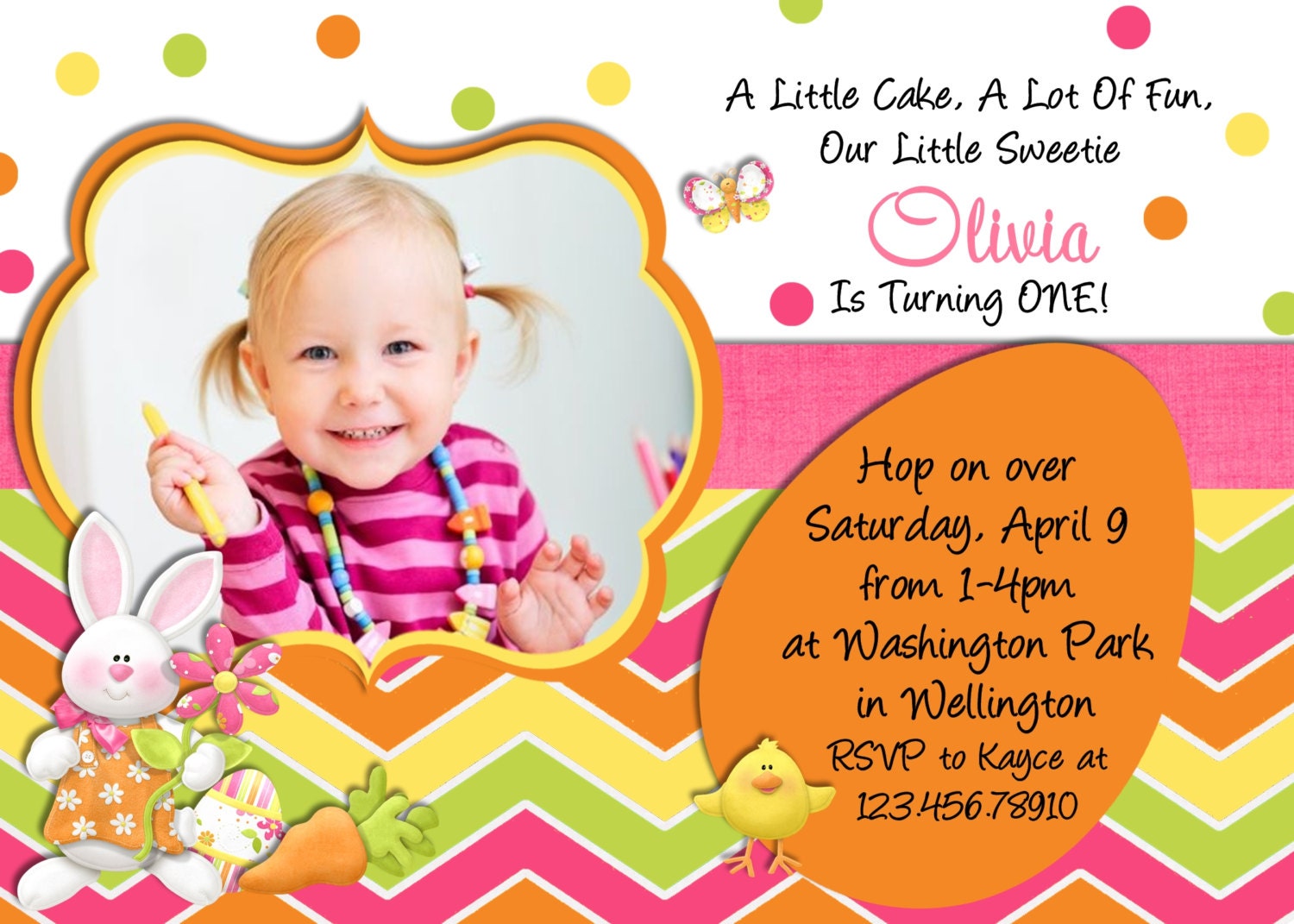Easter Birthday Invitation Photo Card - Egg Hunt Printable and Custom Invite Il_570xn