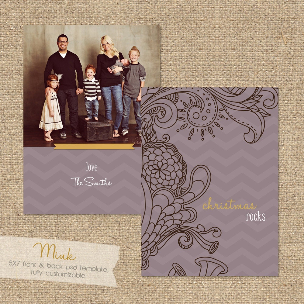 MINK Custom Photo Christmas Card Template