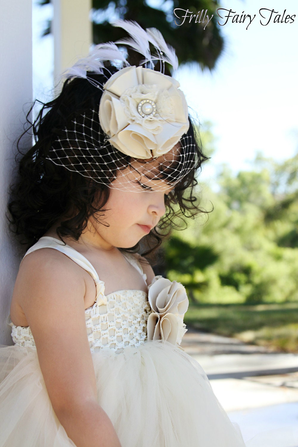 Ivory & Champagne Flower Girl Dress