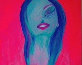Neon Lady Painting "Other Worldly Sight" LIMITED EDITION PRINT (ready to hang) by Erin Paul