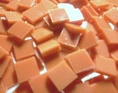 Fusible Mosaic Tile- PUMPKIN Orange / CREAMSICLE Orange Stained Glass Tile 50 1/2in
