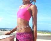 100% Organic Cotton Racer Back Crop Top, Stretchy, One Size Fits Most, Yoga Wear, Summer Staple, Dance Wear