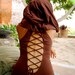 Reserved For Kaitlyn The Nienna Dress With Hood And Open Back In Brown, hippie dress, gypsy, sexy, elf, elven, elvish, fairy, Bohemian
