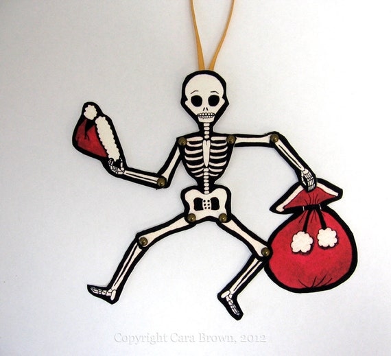skeleton santa christmas ornament articulating by skeleton santa christmas ornament articulating by