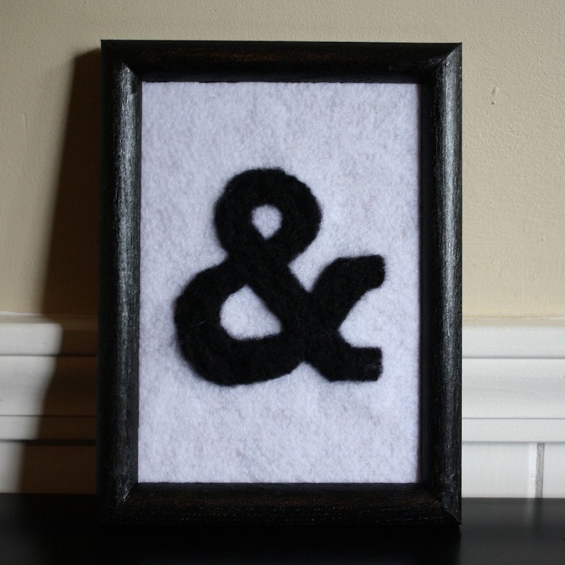 Needle Felted Ampersand in Rockwell