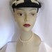 Vintage 1950s - 60s Daytons Hat - Checked Cream and Blue Black - Kentucky Derby Hat