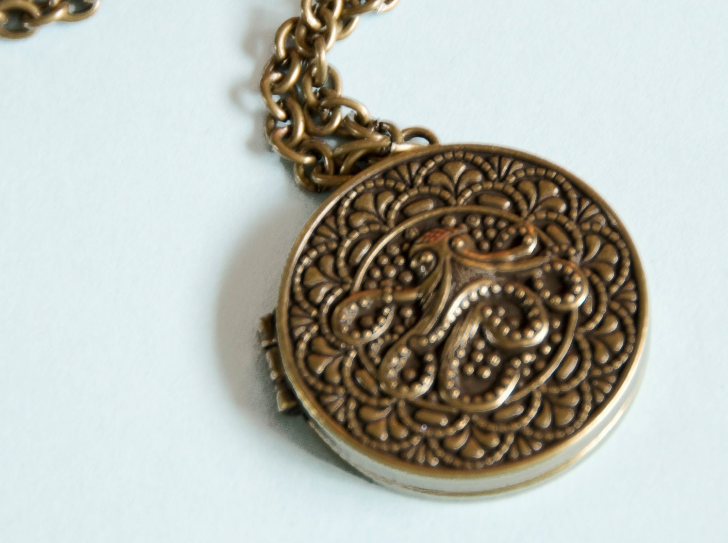 Octopus Locket Necklace 10% of this sale will go to Sea Shepherd Conservation Society