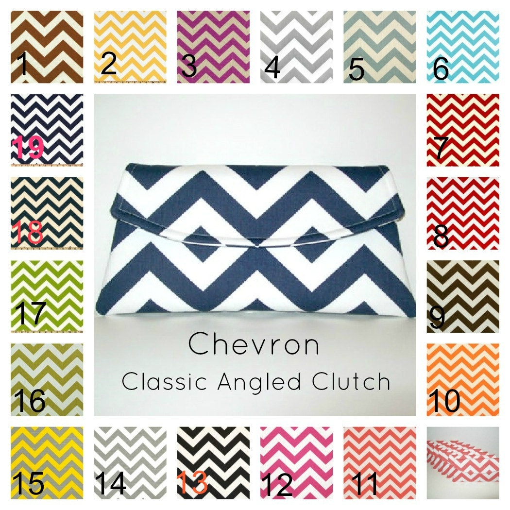 Chevron Clutch - Great for Bridesmaid Clutches or Bridesmaid Gifts - Mix and Match - Make your Set - Personalized