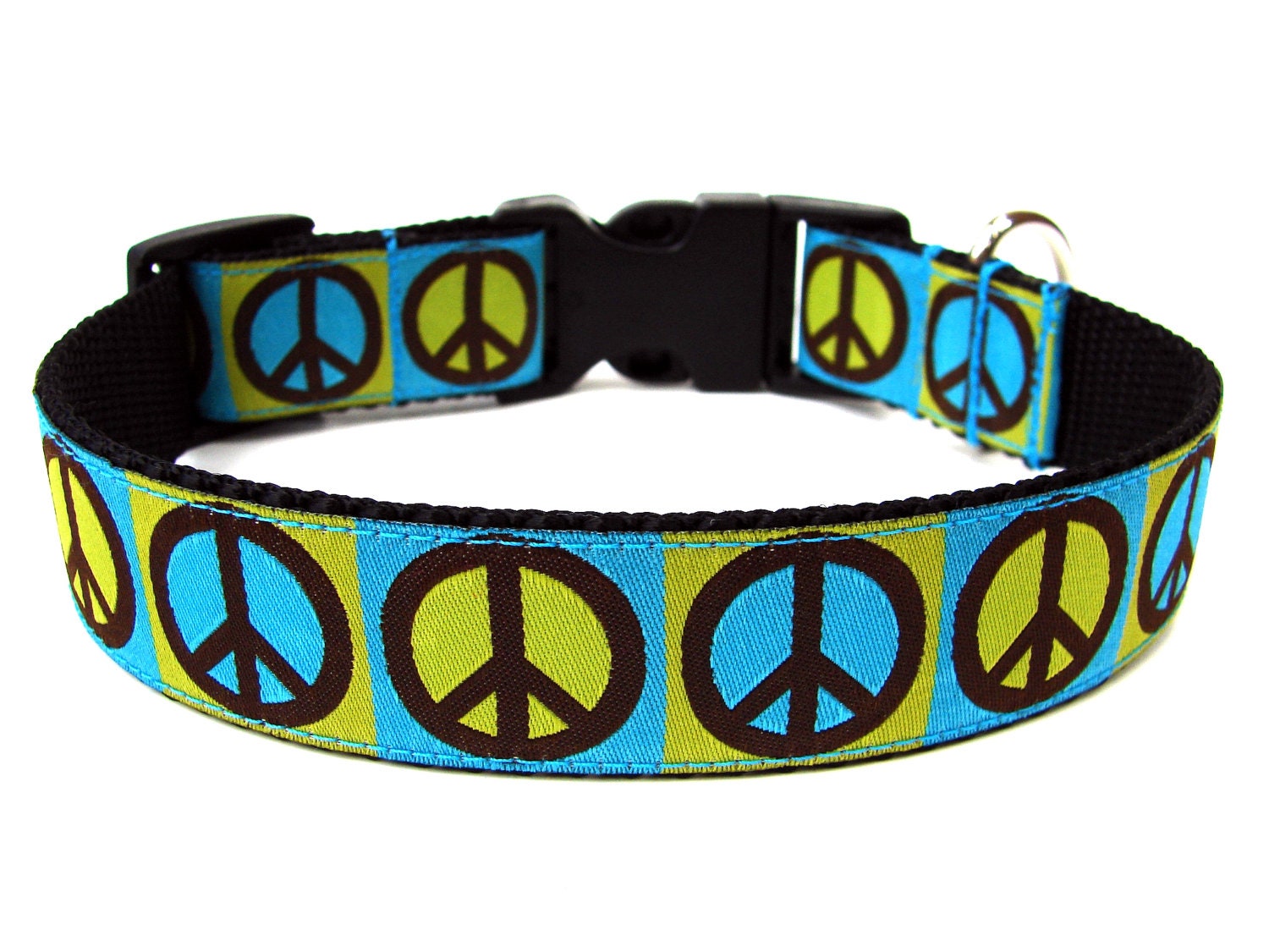 Green Peace Dog Collar Colorful Dog Collar