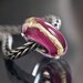 GlassBonBon bright pink Gelateria Gold SRA Lampwork European Charm Bead BHB silver core