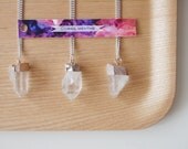 Quartz Crystal Point Necklace - Silver