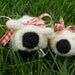 Needle Felted Sheep, Momma Ewe and Baby Sheep, Spring and Easter, Red and White Ribbon