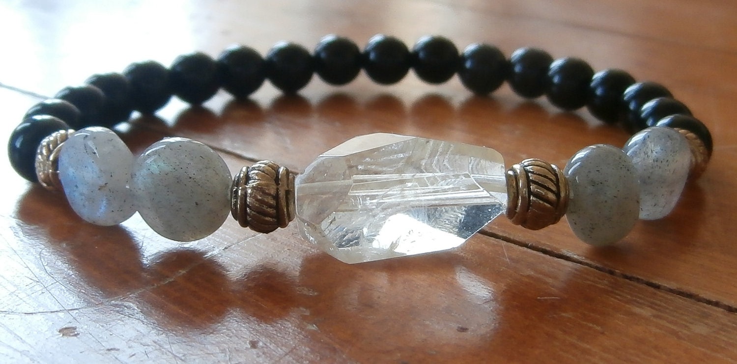 Universal Energy Grade A Labradorite, Citrine and Onyx Meditation bracelet, Yoga Bracelet, Meditation bracelet, Reiki Charged, free shipping