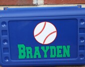 Personalized Pencil Box/ Art Supply Holder - Back to School - Assorted Colors/Designs
