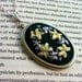 Green and Yellow Beaded Flower Pendant - Silk Ribbon Embroidery by BeanTown Embroidery