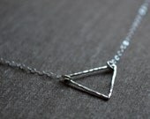 Hammered Sterling Triangle Necklace - Balance - Harmony - Hand Made